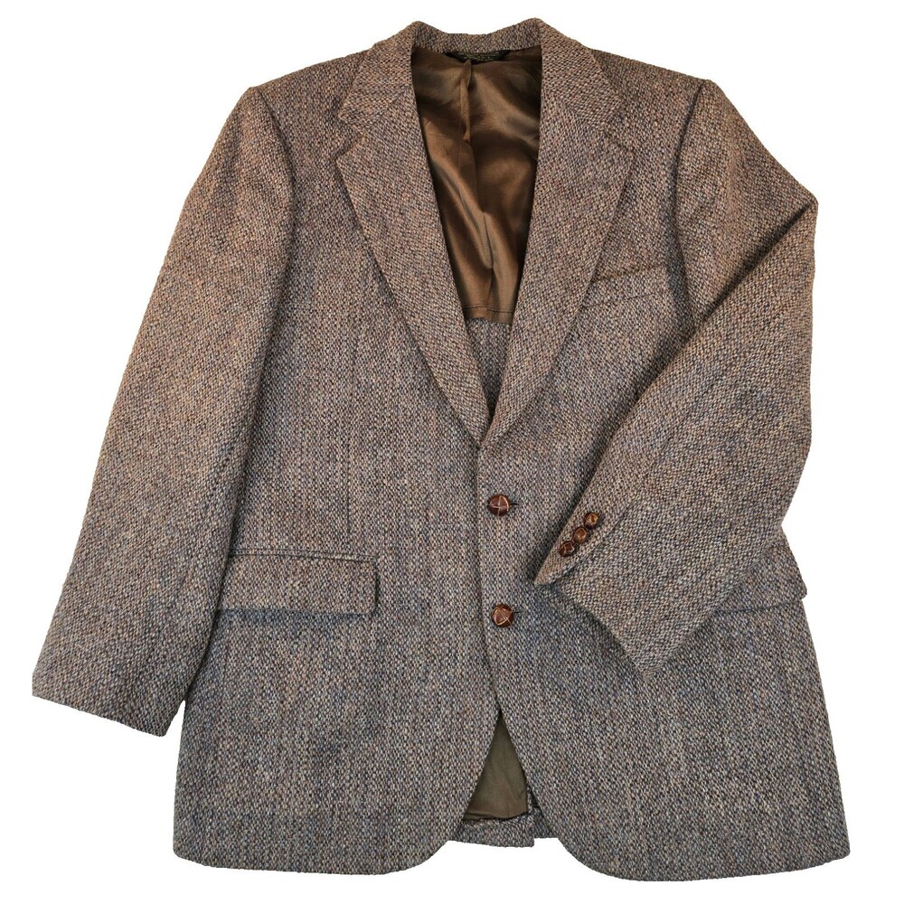44R Harris Tweed Wool Blazer Sport Coat Men's Multicolor Tweed Regular Vintage